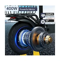 Artudatech 10 inch Adult Foldable Electric Scooter with Dual Brakes & Auto Power-Off, 48V Motor for 20MPH & 25-Mile Range