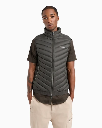 A|X Armani Exchange Men's Packable Zip-Front Puffer Vest