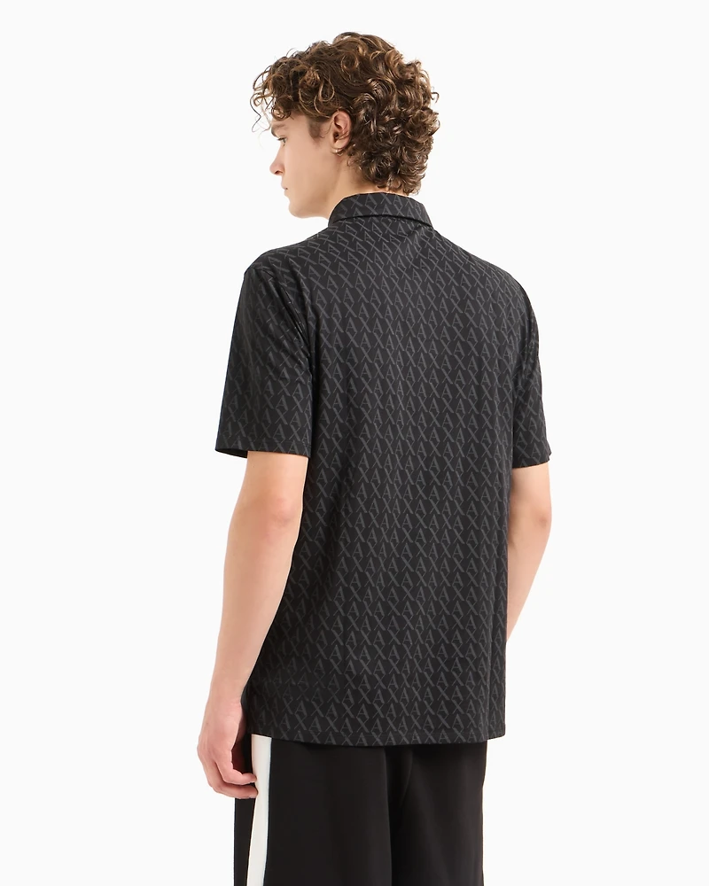 A|X Armani Exchange Men's Short Sleeve Logo Print Polo Shirt