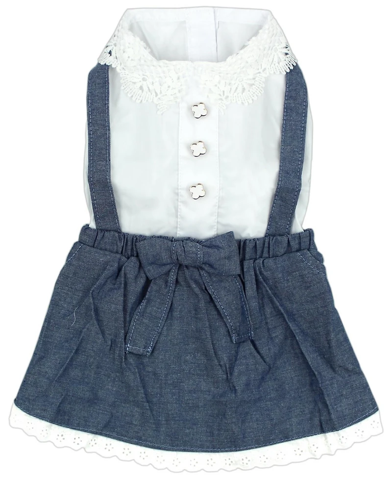 Parisian Pet Dress Chambray Overall