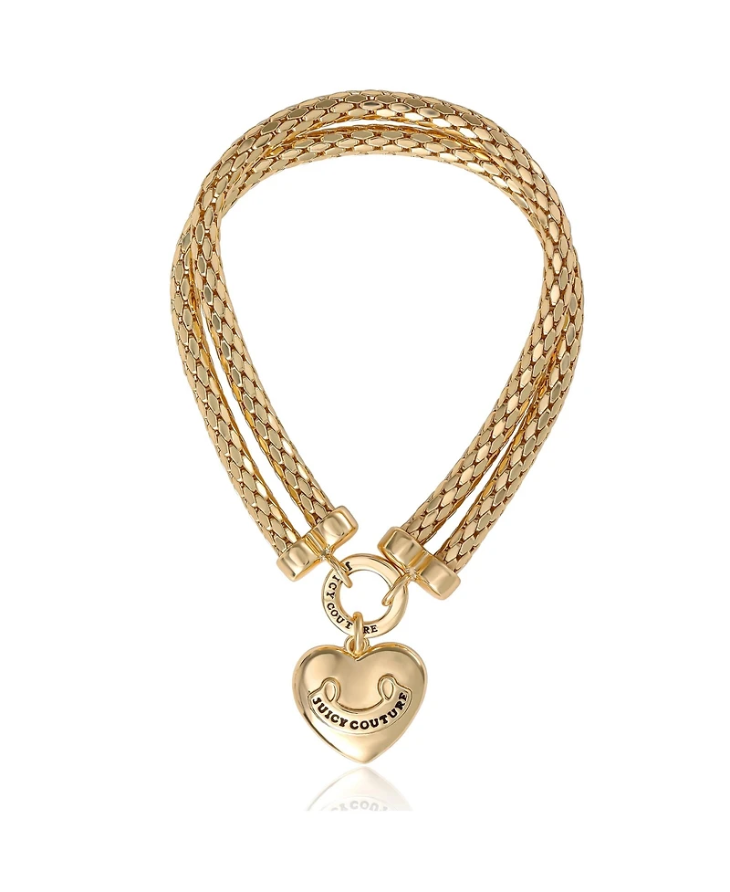 Juicy Couture Layered Heart Bracelet - Gold Tone