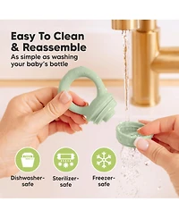 KeaBabies 2-Pack Prep Baby Food Feeder, Bpa-Free Silicone Fruit Feeder for Teething, 6-12 Months Blw Feeding Essentials