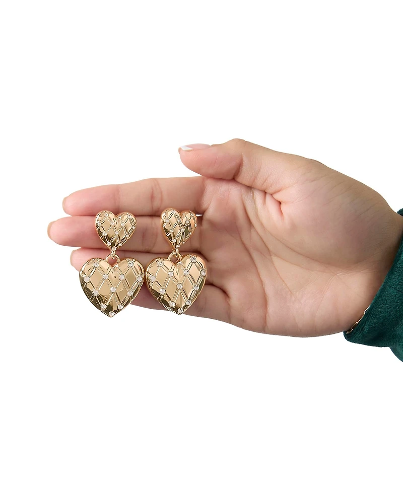Juicy Couture Double Heart Drop Earrings