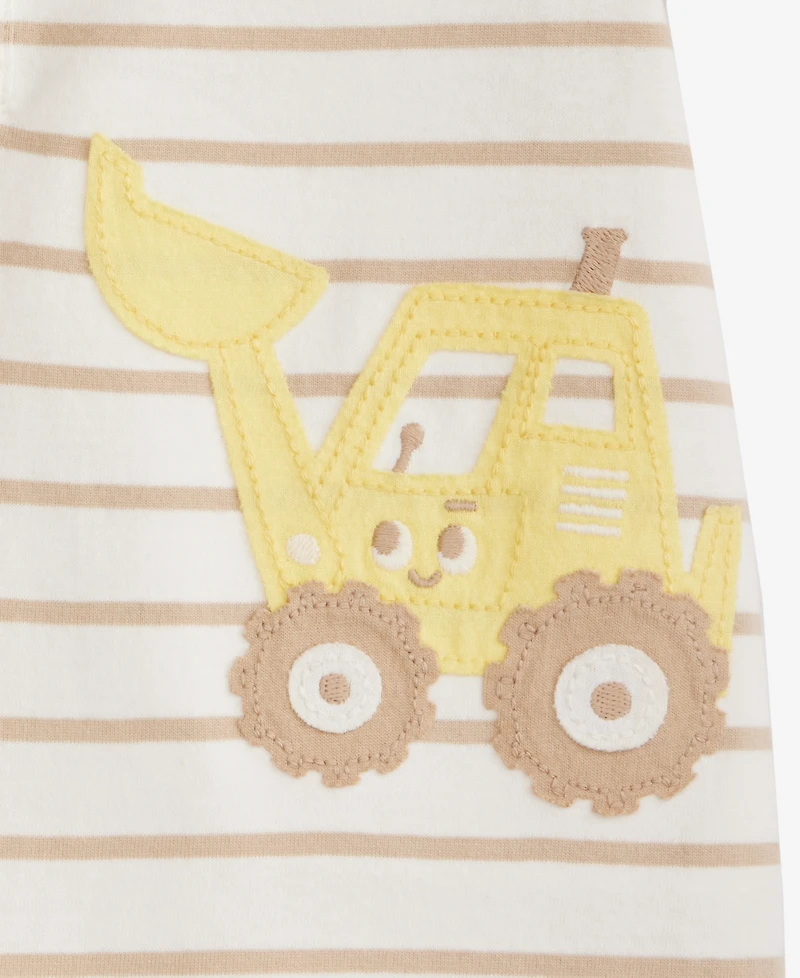 First Impressions Baby Boys' Tractor Fun Cotton Striped Sunsuit, Macy's Exclusive