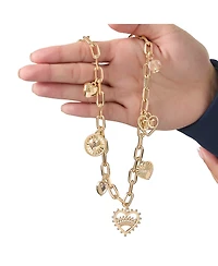 Juicy Couture Heart Juicy Logo Charm Necklace - 18+2''