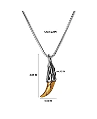 Lucky Brand Men s Claw Pendant Necklace, Two Tone Stainless Steel - 22'' Box Chain