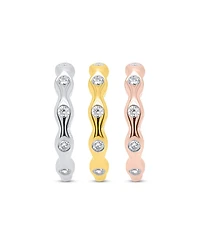 Forever Grown Diamonds 3-Pc. Lab-Grown Diamond Stack Ring (1.ct. t.w.) Set Sterling Silver, 14K Yellow Gold Plating & Rose Sterlin