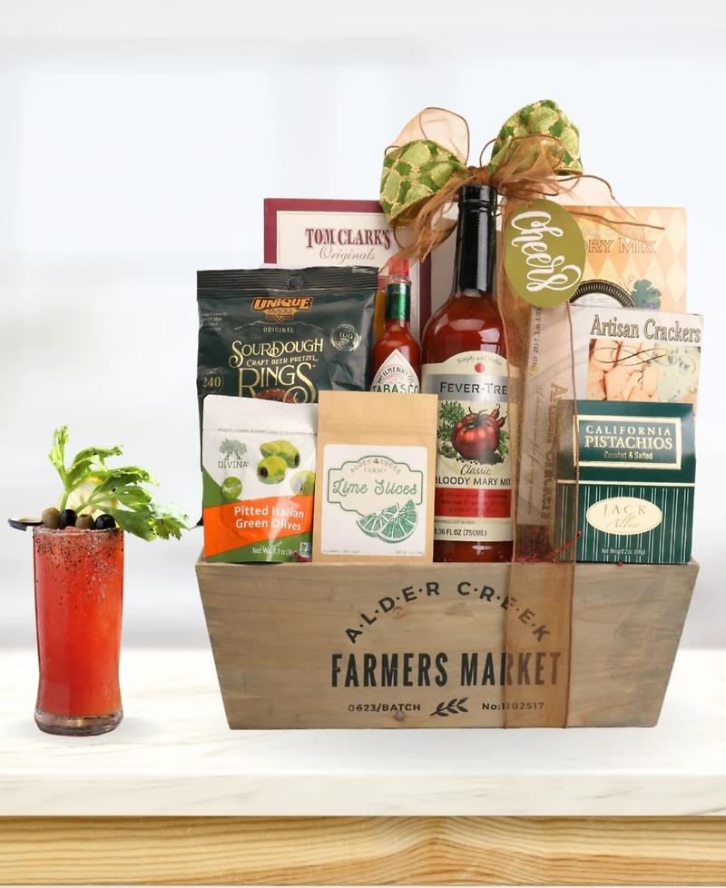 Alder Creek Gift Baskets Holiday Farmer's Market Bloody Mary Gift, 8-Pc.