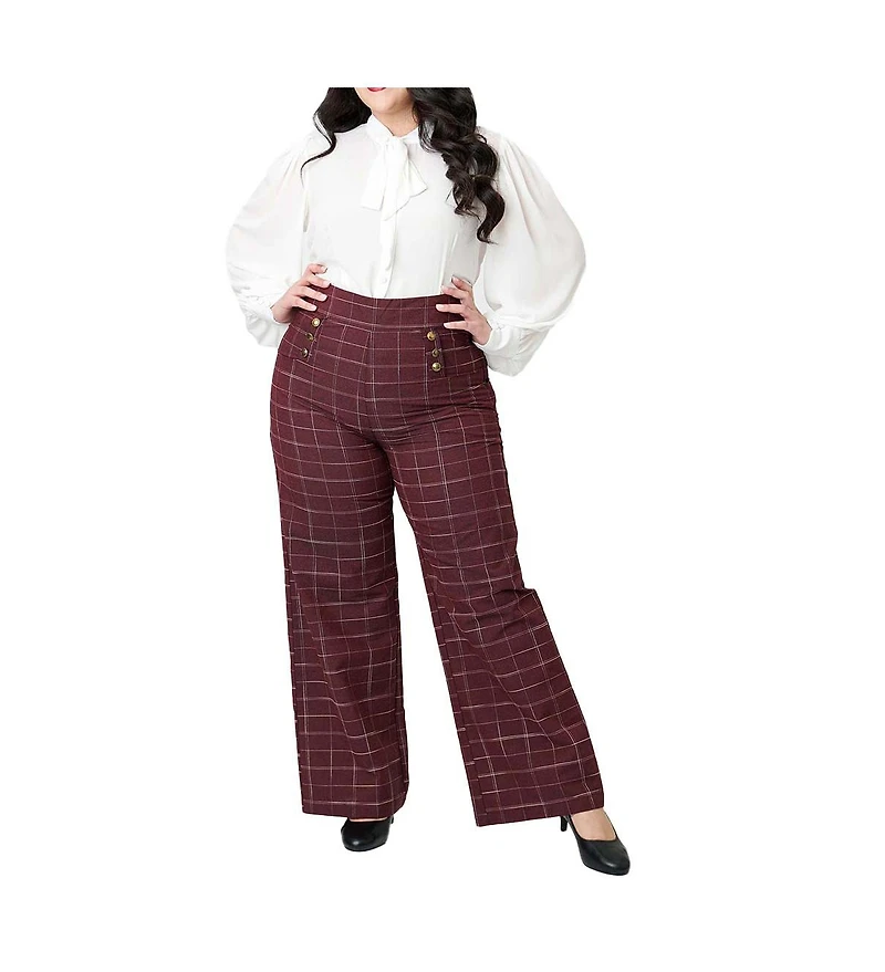 Unique Vintage Plus 1940s Ginger Wide Leg Pants
