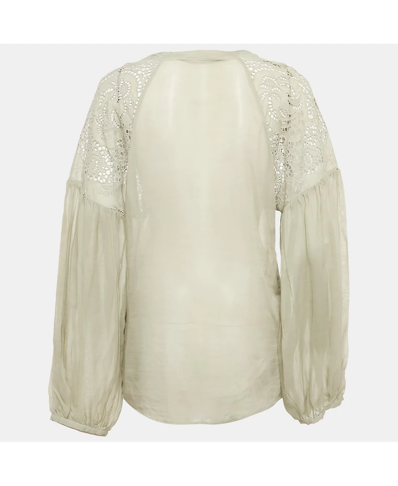 Pre-Owned Stella Mccartney Women's Broderie Anglaise Cotton Blouse