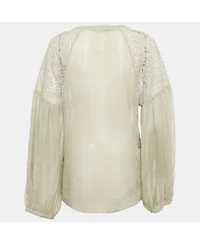 Pre-Owned Stella Mccartney Women's Broderie Anglaise Cotton Blouse