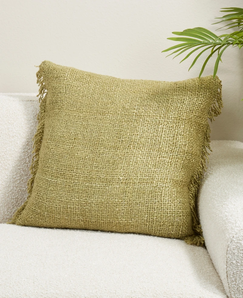Saro Lifestyle Fringe Poly Filled Decorative Pillow, 20" x