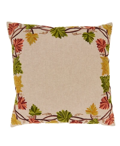 Saro Lifestyle Golden Grove Leaf Poly Filled Decorative Pillow, 20" x 20"