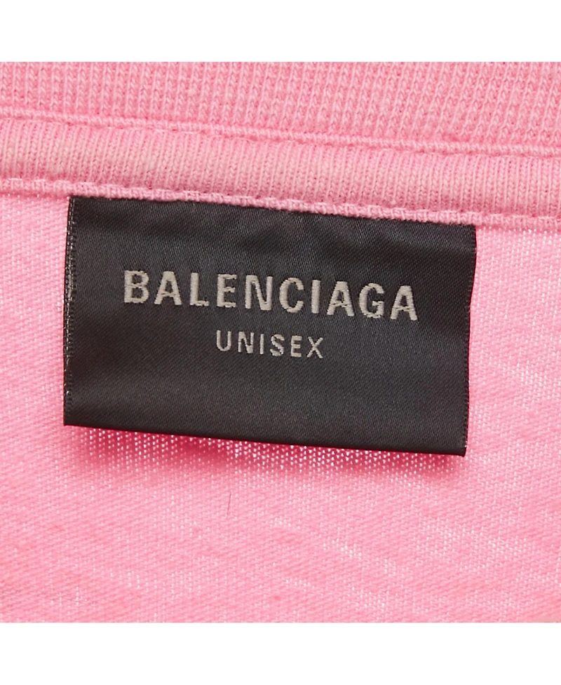 Pre-Owned Balenciaga Women's Pink Metal Logo Cotton Knit Long Sleeve Sweatshirt