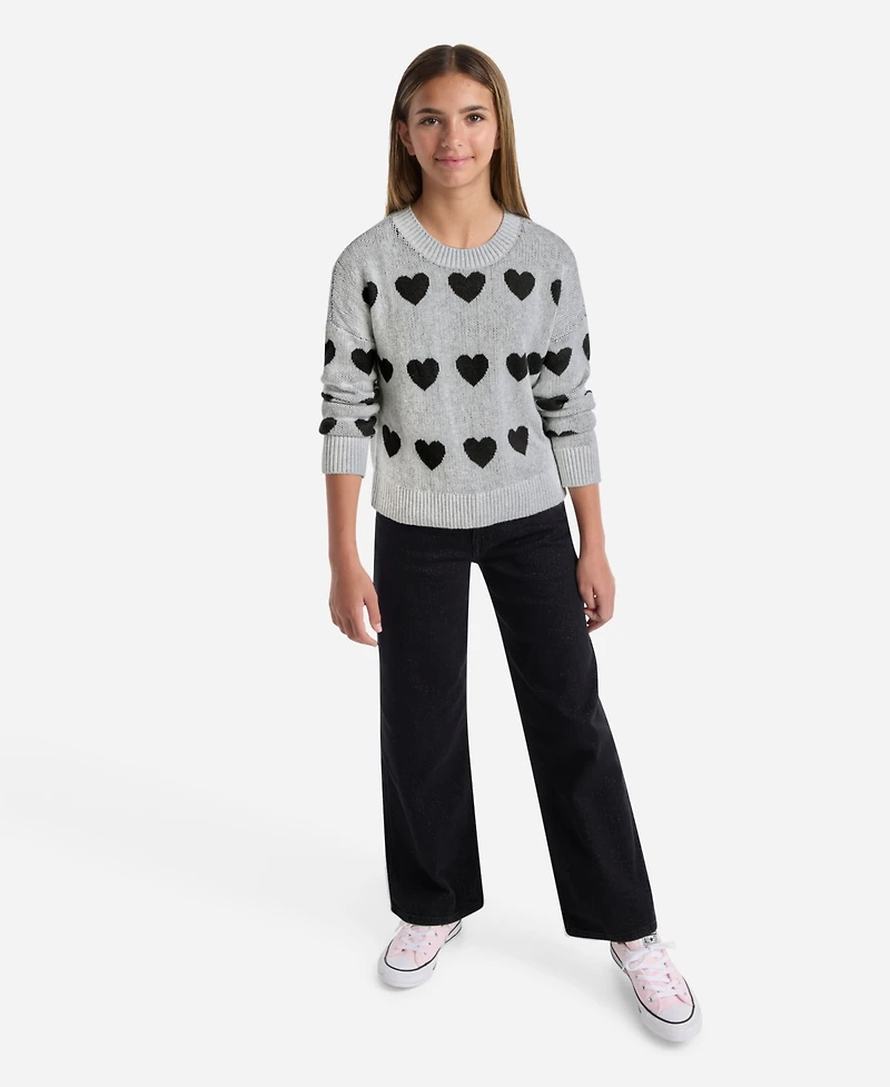 abercrombie kids Girls Multi Heart Crew Sweater