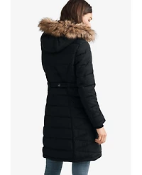 ellos Women's Faux Fur Trim Puffer