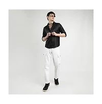 Campus Sutra Men's brand Onyx Black Pavement Shirt