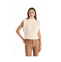 The Noli Shop Women's Raina Cable Knit Button Sweater