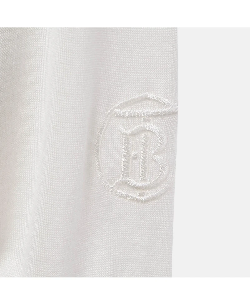 Pre-Owned Burberry Women's Beige Logo Applique Cotton Knit Zip-Up Hoodie