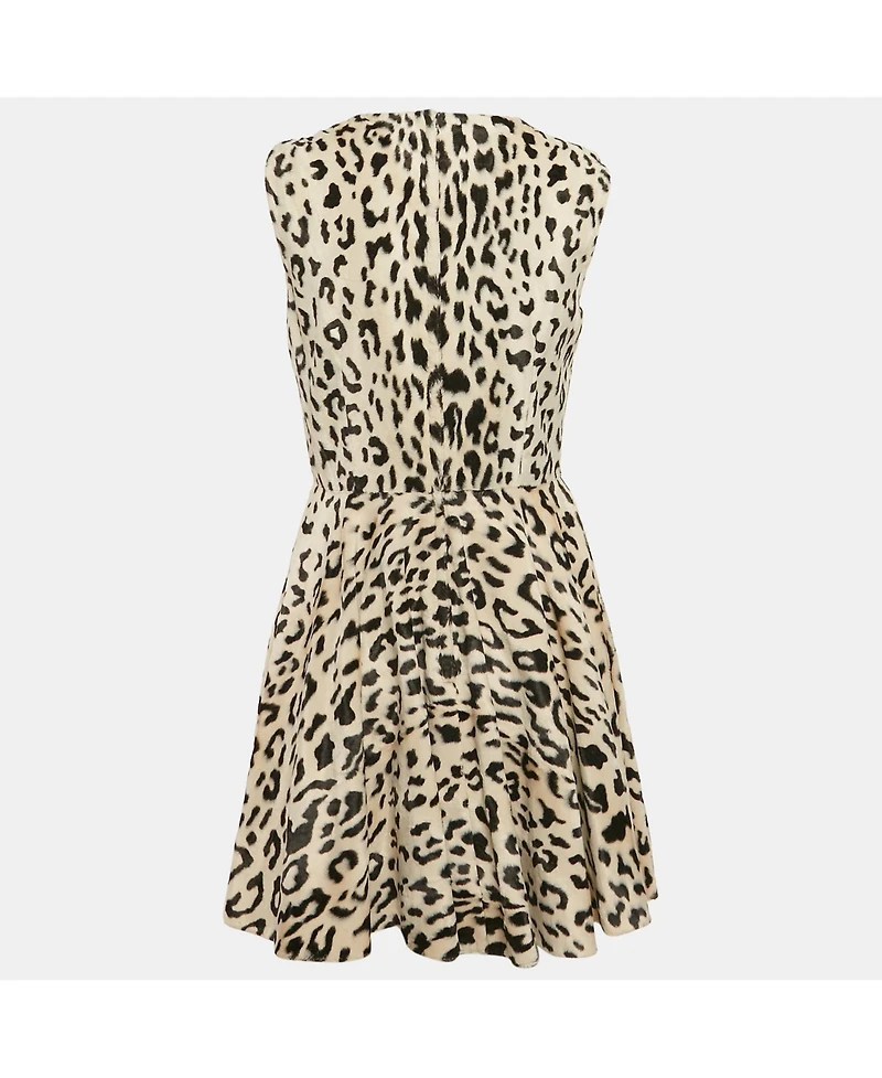 Pre-Owned Dolce & Gabbana Women's Leopard Print Textured Cotton Sleeveless Mini Dress
