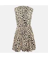 Pre-Owned Dolce & Gabbana Women's Leopard Print Textured Cotton Sleeveless Mini Dress