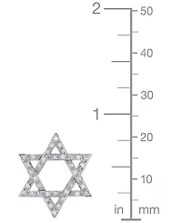 Macy's Diamond Star of David Pendant Necklace (1/6 ct. t.w.) in Sterling Silver