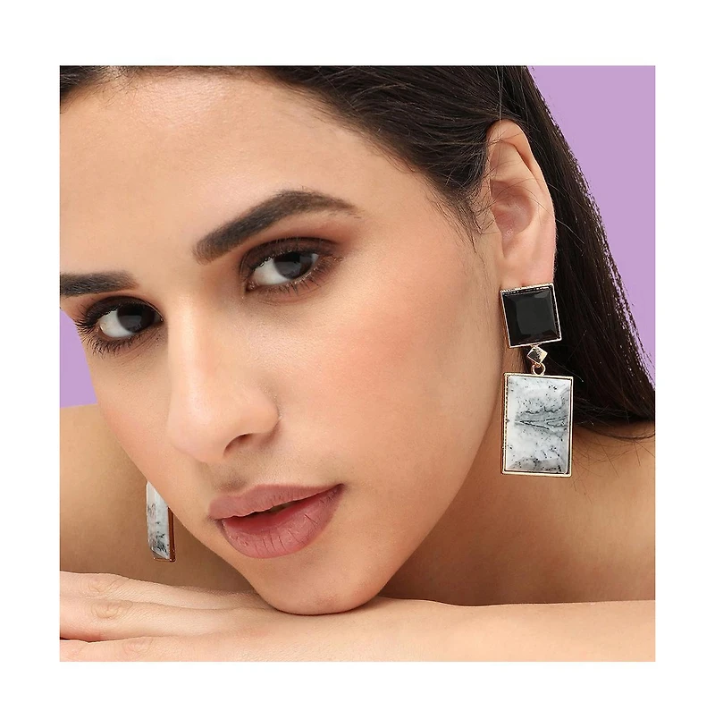 Sohi Women's Stone Drop Earrings