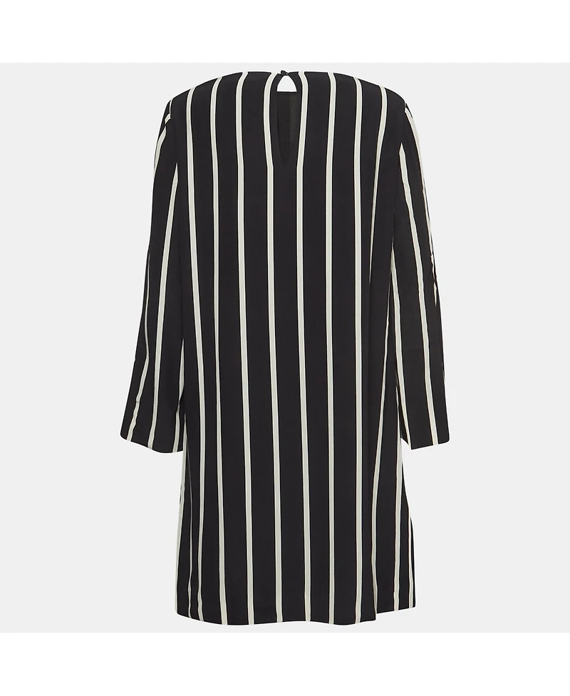 Pre-Owned Emilio Pucci Women's Black Pinstripe Silk Short Shift Dress