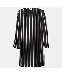 Pre-Owned Emilio Pucci Women's Black Pinstripe Silk Short Shift Dress