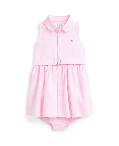 Polo Ralph Lauren Baby Girls' Sleeveless Oxford Shirtdress and Bloomer, 2-Piece Set