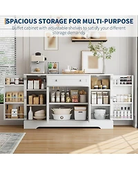 Gaomon Modern Wooden Sideboard Buffet Cabinet with Drawer, 4 Doors and Storage Shelves