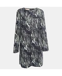Pre-Owned Marni Women's Black Printed Cotton Full Sleeve Short Dress