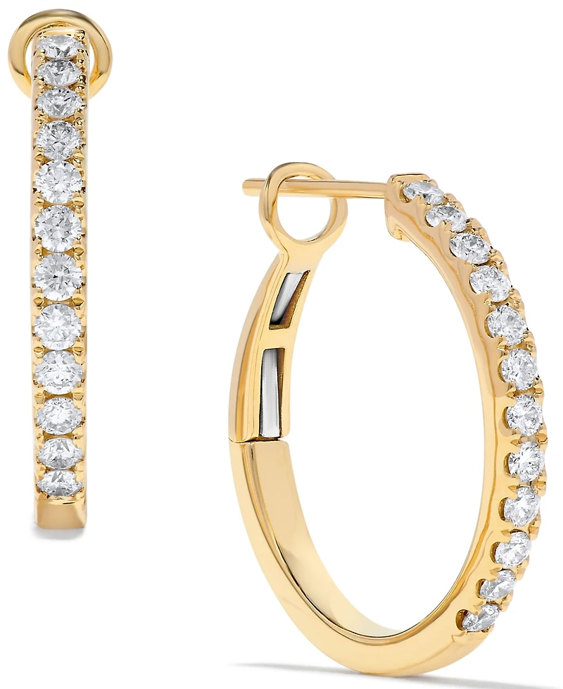 Macy's Diamond Hoop Earrings (5/8 ct. t.w.) in 14k Yellow Gold (also in 14k White Gold)