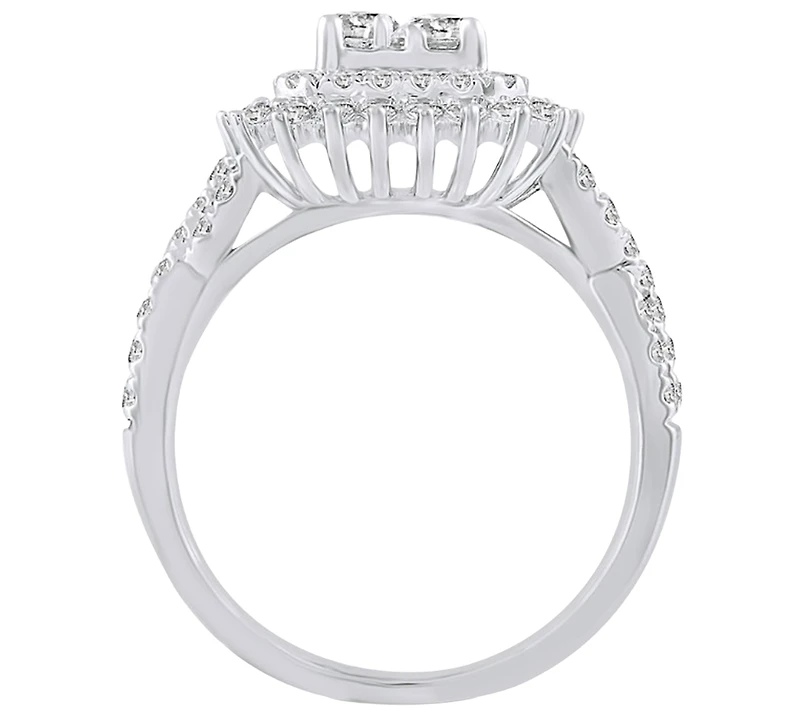 Macy's Diamond Cluster Engagement Ring (1-1/4 ct. t.w.) in 14K White Gold