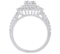 Macy's Diamond Cluster Engagement Ring (1-1/4 ct. t.w.) in 14K White Gold