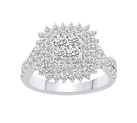Macy's Diamond Cluster Engagement Ring (1-1/4 ct. t.w.) in 14K White Gold
