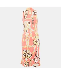 Pre-Owned Emilio Pucci Women's Firenze Pink Printed Jersey Short Dress