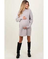 Pinkblush Maternity Mocha Mock Neck Mini Sweater Dress