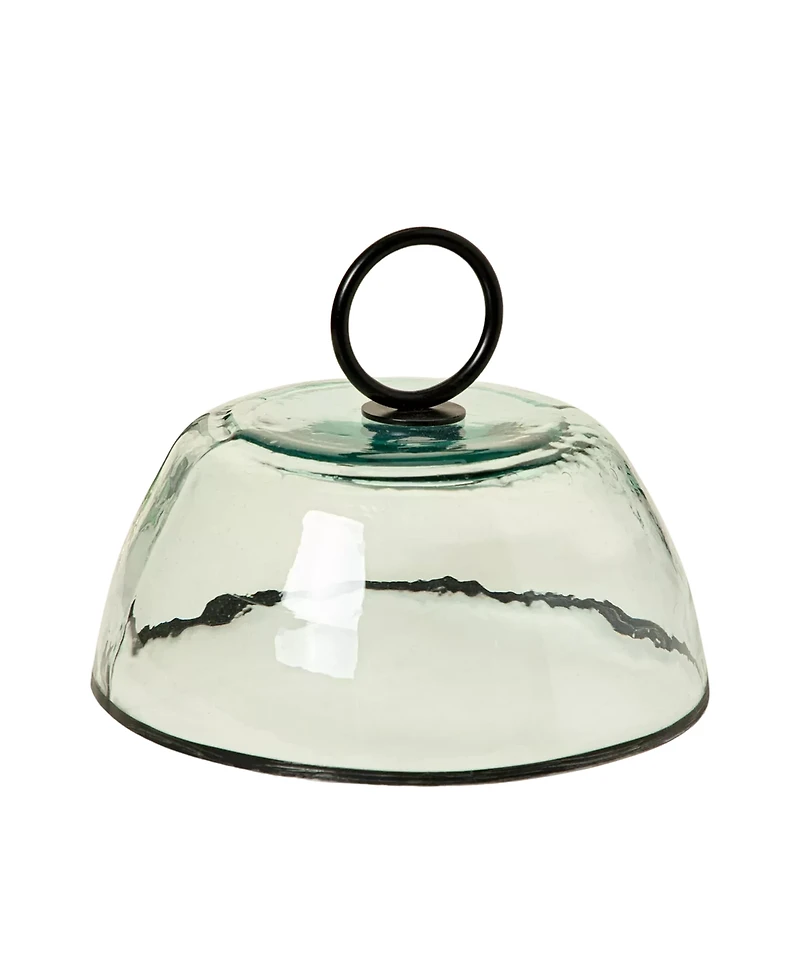 Uncommon Goods Glass Cloche with Hammered Metal Handle