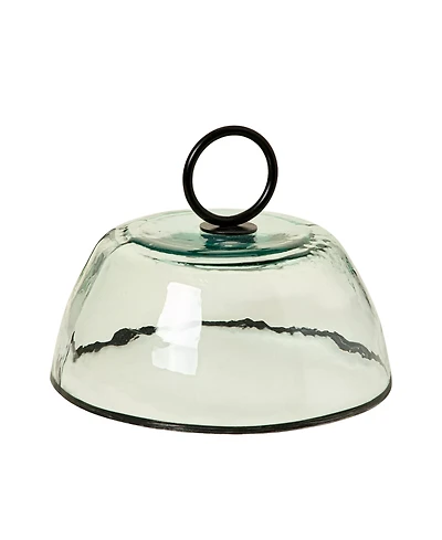 Uncommon Goods Glass Cloche with Hammered Metal Handle