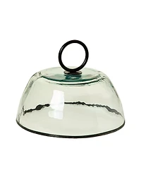 Uncommon Goods Glass Cloche with Hammered Metal Handle