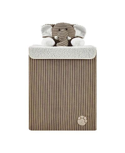 Danya B Collapsible Corduroy Kids Plush Laundry Hamper Toy Storage