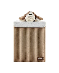 Danya B Collapsible Corduroy Kids Plush Laundry Hamper Toy Storage