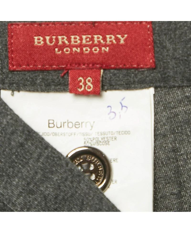 Pre-Owned Burberry Women's Black Jersey Flared Mini Skirt