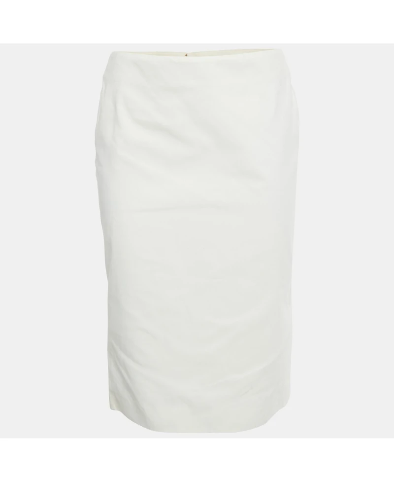 Pre-Owned Alexander Mcqueen Women's White Cotton Midi Skirt
