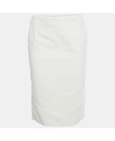 Pre-Owned Alexander Mcqueen Women's White Cotton Midi Skirt
