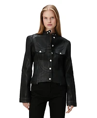 Pcfg Women's Coated Denim Moto Jacket