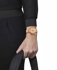 Tissot Unisex Rose Gold Silicone Bracelet Watch, 38mm