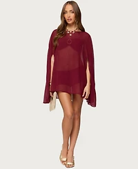 Edikted Women's Mckenzie Sheer Chiffon Poncho