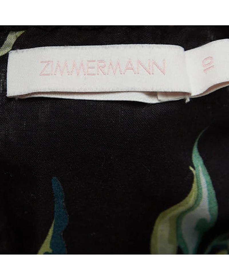 Pre-Owned Zimmermann Women's Black Floral Print Cotton